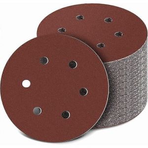 Disque de ponçage de 150 mm,100 disques abrasifs,granulométrie 40-800 Idéal pour le ponçage,le polissage,l'élimination de la rouille (6 trous) - Neuf