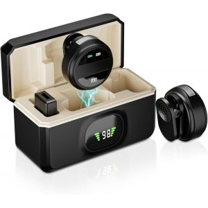 Micro Cravate Sans Fil Pour Iphone Et Ipad Avec &Eacute;tui De Chargement Et R&eacute;cepteur Lightning, Lot De 2 Mini Micros &Agrave; Clip Antibruit Pour Enregistrement Vid&eacute;o, Tiktok, Youtube, Podcasts - Neuf