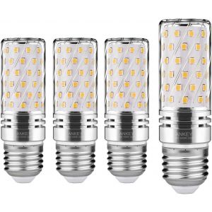 Yemaesre-Ampoules Led De Maïs, E27 Chandelier À Led De 15 W, 120 W Équivalentes À Incandescence, Blanc Chaud 3000 K 1700 Lm, Cri 80+, Non Dimmable, Ampoules Mais-4 Pièces (Blanc Chaud) - Neuf