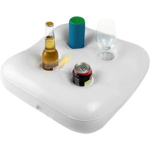 4 Trous Porte-Gobelet Gonflable, Gonflable Porte Gobelet De Boissons, Support Gonflable De Boisson Portable Bar De Piscine Flottant, Plateau Flottant Piscine & Spa Pour Party, Piscine, Fête, Plage - Neuf