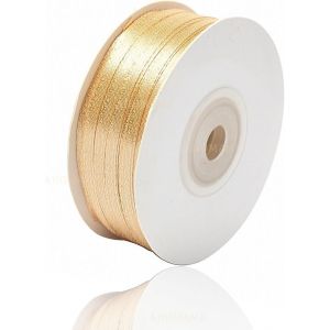 Ruban De Satin Dor&eacute; 3 Mm X 91 M - Pour D&eacute;coration De Cadeau De Mariage, De Bapt&ecirc;me Et D'anniversaire - Neuf