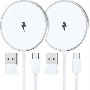 Eryi-Chargeur Induction Iphone 2m 2pack, 15w Chargeur Mag-Safe Pour Iphone 16/16 Pro/15 Pro Max/15 Plus/15/14/14 Plus/13/12 Mini,[1563] - Neuf