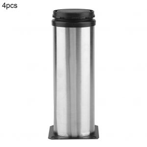 Lot de 4 pieds de meuble reglables en acier inoxydable pour table, lit, canape (50 x 150 mm) - Neuf