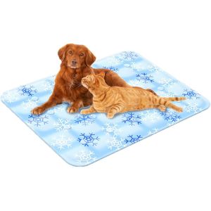 Tapis Rafraîchissant Pour Chiens, Non Toxique - Tapis Refrigerant Pour Chien & Chat, Étanche Et Facile À Nettoyer, Convient Aux Petits Et Grands Chiens (Bleu, S) - Neuf