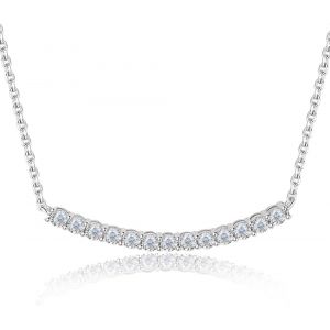 Collier En Moissanite Pour Femme, En Argent 925 Plaqu&eacute; Or Blanc 18k, Moissanite De 0,5 Ct Cultiv&eacute;e En Laboratoire, Pendentif En Argent, Bijou Cadeau. - Neuf
