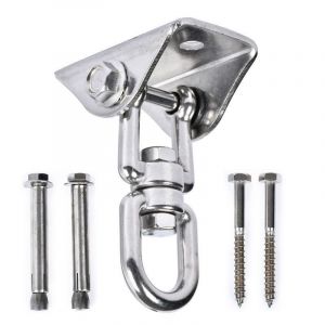 360&deg; En Acier Inoxydable Crochet Avec Le Crochet De La Vis Pour Balan&ccedil;oire Porche De Gym Hamac De Corde De Boxe Avec Le Yoga Siege De La Balan&ccedil;oire 900 Kg Capacite - 2 Pcs - Neuf