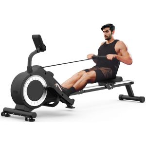 Checarzhn--No1-Rameur - Rameur D'appartement Pliable Avec Écran Lcd, 16 Niveaux De Résistance Magnétique, Entraînement Complet Du Corps, Rameur Magnétique Peu Encombrant Pour La Salle De Sport À Domi - Neuf