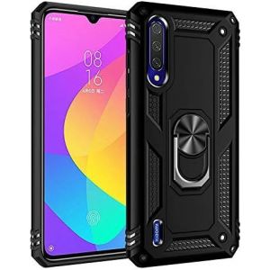 Trahoo-Coque Pour Xiaomi Mi 9 Lite/Mi A3 Lite/Mi Cc9, Étui Protection Tpu Souple Durable Avec Support De 360° Rotation Anneau [Support De Voiture Magnétique] [Protection Antichoc] Armor Box, Noir - Neuf