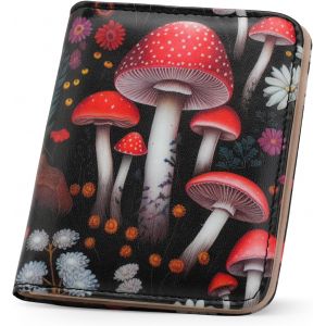 CAUC-Portefeuille pour femme en cuir avec blocage RFID - Portefeuille fin et compact &agrave; deux volets pour femme - Poche pour pi&egrave;ces de monnaie - Petit sac &agrave; main pour femme avec fen&ecirc;tre pour carte - Neuf