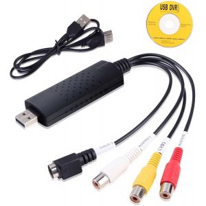 VornixorSarlshop-Convertisseur vid&eacute;o et Audio USB, USB 2.0 Audio vid&eacute;o Appareil Vieux VHS Mini DV, convertisseur VHS vers num&eacute;rique, Adaptateur Cassette VHS, pour Mac et PC, Compatible Windows 11 10 - Neuf