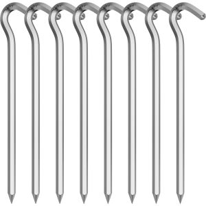 Eryi-8 Pièces Piquets De Tente, Sardines De Fixation Sol En Alliage D'aluminium, Sardine Tente Piquet Pour Tente De Camping, Jardin, Filet De Football - Neuf