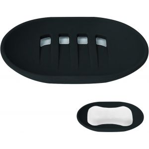 Porte-Savon avec Trou de Drainage,Porte-Savon,Boite Savon Antidérapant et Portable,Gardez Le Savon Sec et Propre,Noir - Neuf