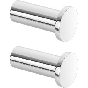 Crochets &agrave; Visser Pat&egrave;re Murale Ronde 45mm, Crochets Muraux en Acier Inoxydable, Robuste Pat&egrave;re pour Salle de Bain Chambre Cuisine Entr&eacute;e, Accroche Serviette, 2 Pcs Chrome Poli - Neuf