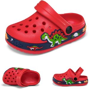Kalanka-Sabots Mules Enfant Pantoufles Été Respirant Chaussures De Jardin Fille Garçon Dinosaure Sandales De Plage Maison Antidérapant Chaussons - Neuf