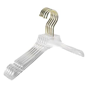 5 pcs cintres transparents avec crochet d'or,cintre pour dame enfants petit - Neuf