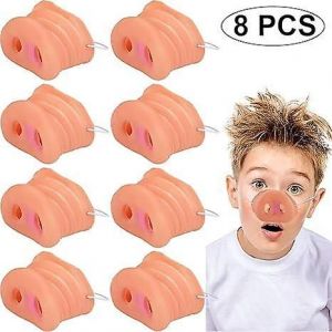 8 Pi&egrave;ces Halloween Pig Nose Costume Nouveaut&eacute; Cosplay Pig Nose Pig Muzzle Cosplay Mask Avec Bande &Eacute;lastique Pour K - Neuf
