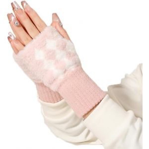 Mitaines Demi Doigts Femme,Gants En Tricotés Sans Doigts,Mitaines Courts Hiver Et Automne,Moufle À Écran Tactile Chauds,Manchons Bras Gants Pour Travail Ski Ecrire Conduire Voyage"".[J749] - Neuf