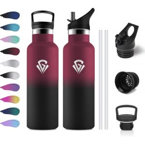 Gourde Isotherme 500ml, Bouteille Isotherme Double Paroi, Gourde Inox Aver Paille, Sans Bpa, &Eacute;tanche & , Bouteille Isotherme Pour Enfant, Sport De Plein Air, L'&eacute;cole, Bureau, Ext&eacute;rieur - Neuf