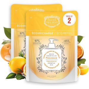 Eryi-Eco-Recharge Savon Liquide De Marseille Provence (Agrumes), Recharge Savon Liquide Mains - Made In France & 97% Naturel - 2 X 500ml - Neuf