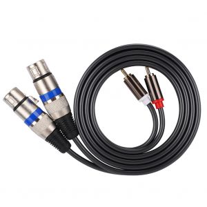 Cable adaptateur audio double RCa male vers double XLR femelle, cordon de raccordement, fil PVC a double rangee - Neuf