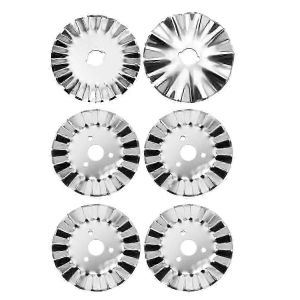 Lame rotative ondul&eacute;e de 45mm,lame rotative de pin&ccedil;age compatible avec la courtepointe,le crochet,le scrapbooking,la couture et l'artisanat d'art,paquet de 6 - Neuf