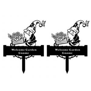 D&eacute;coration De Jardin &laquo; Gnome De Bienvenue &raquo; - Lot De 2 - Neuf