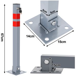 5X Barri&egrave;re de parking Poteau de d&eacute;limitation 65cm Angulaire Rabattable Barri&egrave;re de parking &agrave; b&eacute;tonner - Neuf