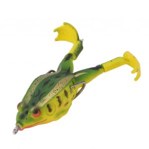 AppâT De Grenouille En Silicone Souple, AppâT Artificiel De Grenouille De Tonnerre, Leurre De PêChe Avec Pieds à Double HéLice, Vert Doré - Neuf