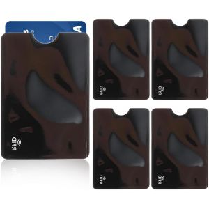 TRAHOO-Etui Carte Bancaire Anti Piratage, Protege Carte Bancaire, Etui Protection Carte Bancaire sans Contact, Pochette Carte Bancaire (RFID Pochette Carte 5 Noir) - Neuf