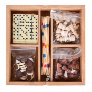 Jeu D'&eacute;checs Et De Dames En Bois Avec Tiroir De Rangement, Jeu De Soci&eacute;t&eacute; 5 En 1 Pour Enfants Et Parents, Jeu D'&eacute;checs Familial Portable - Neuf