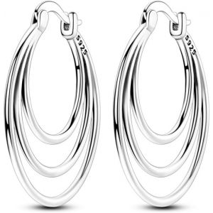 Boucles D'oreilles Créoles En Argent Sterling 925 Pour Femme,Hypoallergéniques,Style Huggie.[X499] - Neuf