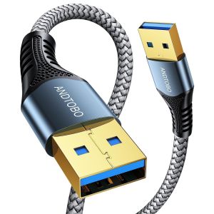 Câble Double USB 3.0 [0,5M],Cable USB a vers USB a 5Gbps pour Refroidir les Ordinateurs Portables,Disques Durs,Ordinateurs,Lecteurs Blu-Ray,DVD - Neuf
