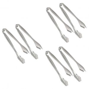 Pinces A Gla&ccedil;ons En Acier Inoxydable, Lot De 6, Pinces A Sucre Reutilisables Pour Fetes, Bars, Cafes Et Maisons. - Neuf