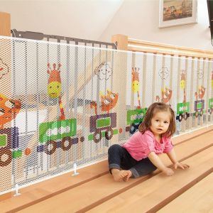 Filet de s&eacute;curit&eacute; &eacute;pais pour enfants (450 x 79 cm), filet de s&eacute;curit&eacute; pour escaliers, train d'animaux, filet de s&eacute;curit&eacute; pour balcon pour b&eacute;b&eacute;, 3 m - Neuf