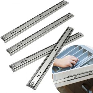 Coulisse de Tiroir Glissi&egrave;res Pour Tiroirs &agrave; Roulement &agrave; Billes Fermeture Amortie et Silencieuse Glissi&egrave;re &agrave; Extension 500mm 20X - Neuf