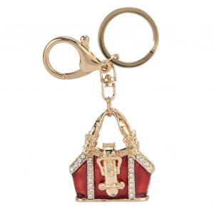 Porte-cles pour femmes, sac a main en strass, porte-cles personnalises pour femmes, filles, porte-cles de voiture, sacs artisanaux, rouge - Neuf