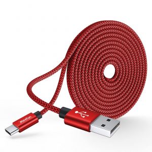 THEF-5M Extra Long Cable USB C, Premium Nylon USB 2.0 Câble USB A vers USB C, Résistant Chargeur Type C pour Samsung Galaxy Note Tab, Moto Xperia Pixel, Plus de Smartphone et Tablette USB-C - Neuf
