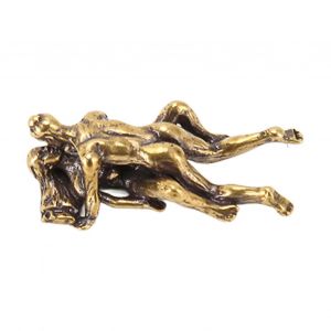 Statue De Couple En Cuivre Vintage Innovant Peint &Agrave; La Main D&eacute;coratif Mini Couple Figurine Pour Pr&eacute;sente Collection 4,1 X 1,9 Cm / 1,6 X 0,7 Pouces - Neuf