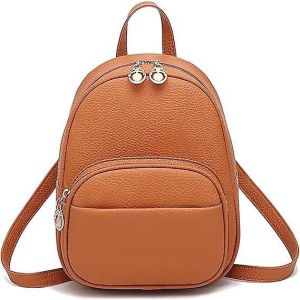 Fille Petit Sac En Cuir PU Plusieurs Poches Zippées Mini Sac À Dos Sac À Main - Neuf