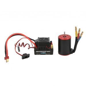 Moteur Sans Balais 3650 3100 Kv Avec Regulateur Electrique Esc 60 A, Ligne Courte Pour Voiture Telecommandee 1/8 1/10 - Neuf