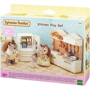 KALANKA-Sylvanian Families - La cuisine am&eacute;nag&eacute;e - Set + de 35 accessoires - Plongez dans l'univers de la famille Sylvanian - Figurines animaux miniatures - Jouet enfant 3 ans et + - 5341 - Neuf