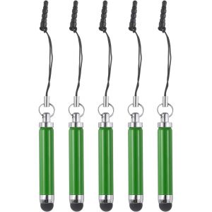 5Pcs Stylos Stylets M&eacute;talliques R&eacute;tractables en Alliage d'Aluminium Mini Stylets Capacitifs pour Tous Les Appareils &agrave; &Eacute;cran Tactile Universels, Vert - Neuf