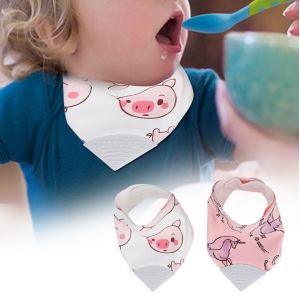 Lot De 2 Bavoirs Triangulaires En Coton Pour Bebe (Rose) - Neuf