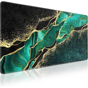 KALANKA-Tapis de Souris Gamer, 900 x 400mm XXL Tapis Souris Gaming Grand, Tapis Bureau Antidérapant Étanche, sous Main Souris à Bords Cousus pour Gamer, Ordinateur, PC - Neuf