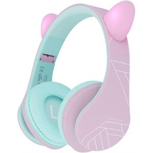 Casque Bluetooth Enfant, P2 Casque Audio pour Enfants avec Volume limité à 85db, Écouteurs sans Fil et Filaires, Casque Pliable et Réglable, Confortable, avec Micro intégré, Micro SD Slot - Neuf