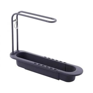 Support de rangement pour évier - COLAXI - Extensible - Noir - Plastique - 1 bac - Neuf