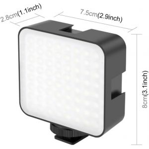 Lampe Vid&eacute;o Led Avec 3 Griffes, Lumi&egrave;re Vid&eacute;o Sur Appareil Photo Led 64 5 W &Agrave; Intensit&eacute; Variable Avec Filetage 6,35 Mm Pour Canon, Nikon, Sony Et Autres Appareils Photo Reflex Num&eacute;riques[Z2782] - Neuf