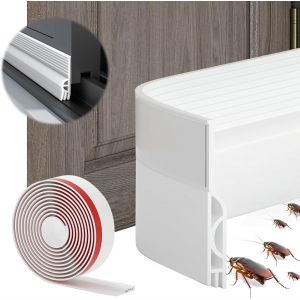 Bas De Porte Anti-Courant D'air,Étanchéité Porte Autocollante Bas De Porte 2m,Joint Porte Entree Fenetre,Boudin De Porte Isolant Froid Isolation Anti Froid Bruit L'humidité (Blanc) - Neuf