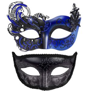 2 Pi&egrave;ces V&eacute;nitien Masque Femme Homme Masque De Mascarade V&eacute;nitien Masque Mascarade Bal Masqu&eacute; Pour Couple Les Yeux Pour Halloween Mascarade Carnaval.[J156] - Neuf