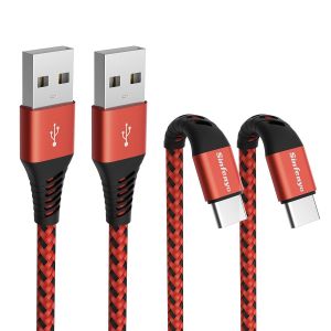 C&acirc;ble Chargeur Pour Xiaomi Redmi Note 10/10 Pro/10s/9/9 Pro/9s/9t/8/8 Pro/8t/7, Mi 10 10t 11t 11 Lite Pro, Mi A3/A2, Pocophone F1 Poco M2 M3, 3a Cordon Usb Type C Charge Rapide 1m 2m - Rouge - Neuf